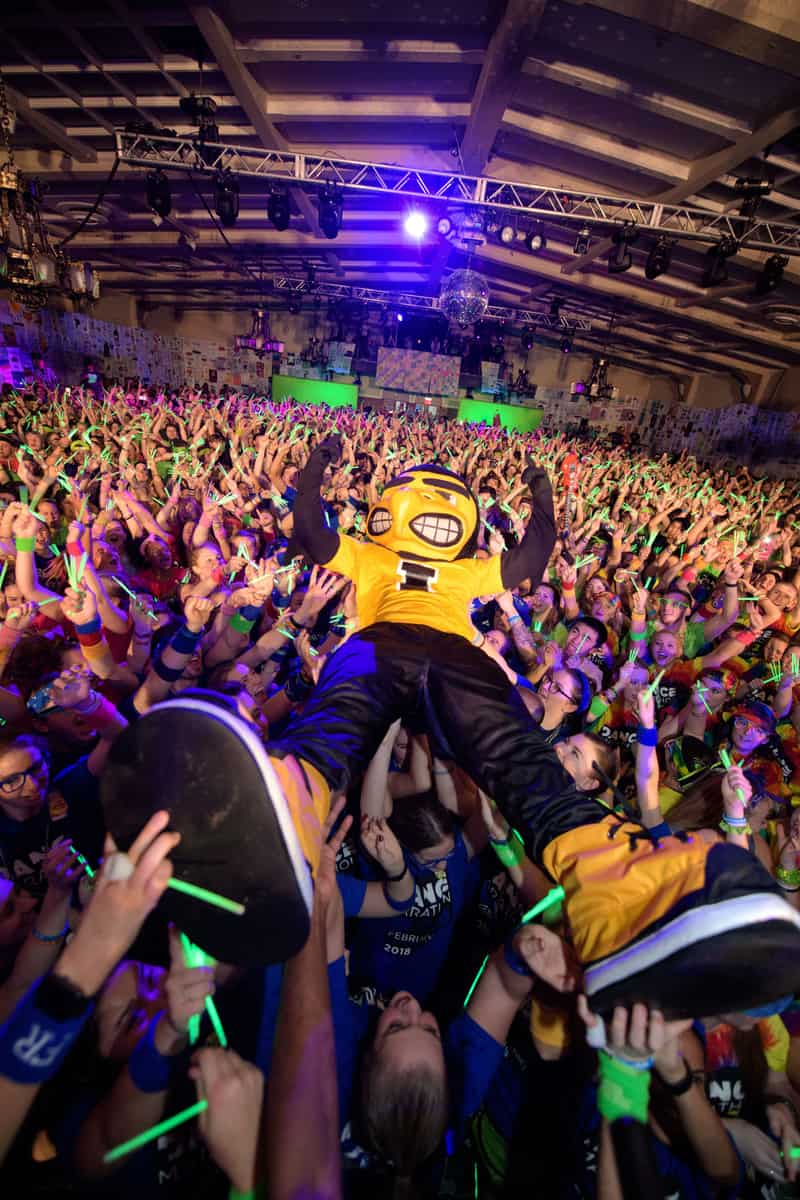 Herky brings the party to Dance Marathon