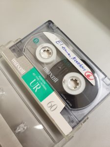 Cassette tape with Eleanor Keaton written on it
