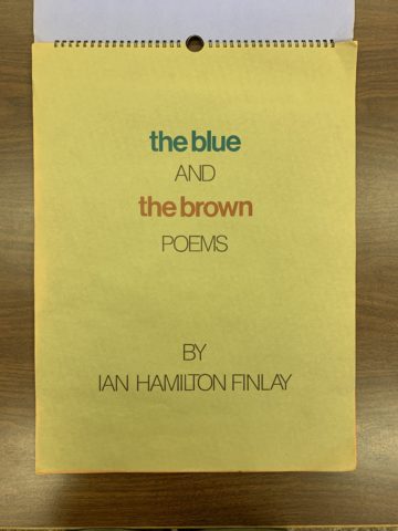 Yellow title page of The Blue and the Brown poems