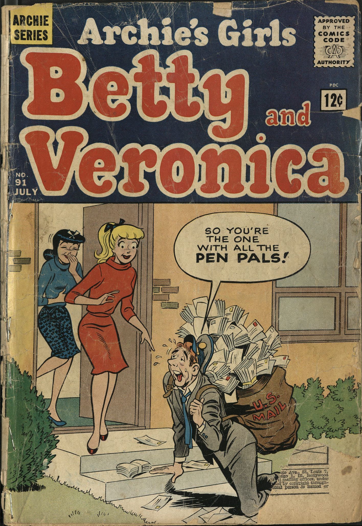 Cover of Archie comic with Betty and Veronica standing in doorway