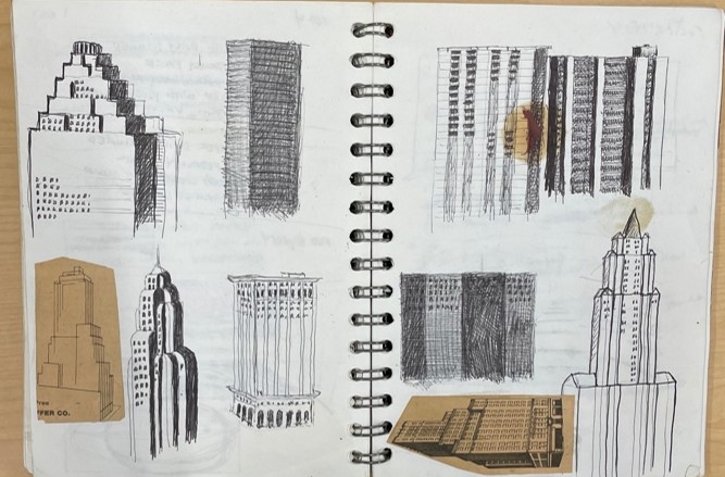 Sketch of New York building features