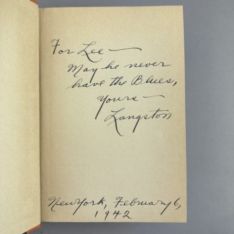 Open page signed by Langston Hughes