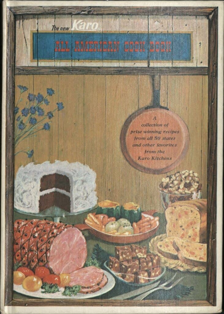 Colored drawings of bread, ham, cake, and other food 