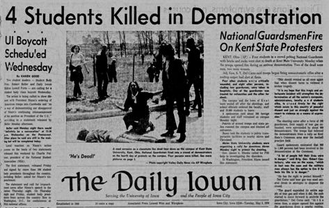 Daily Iowan front page May 5, 1970