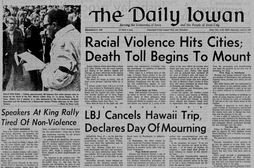 The Daily Iowan, Apr. 6, 1968 | The Daily Iowan Historic Newspapers