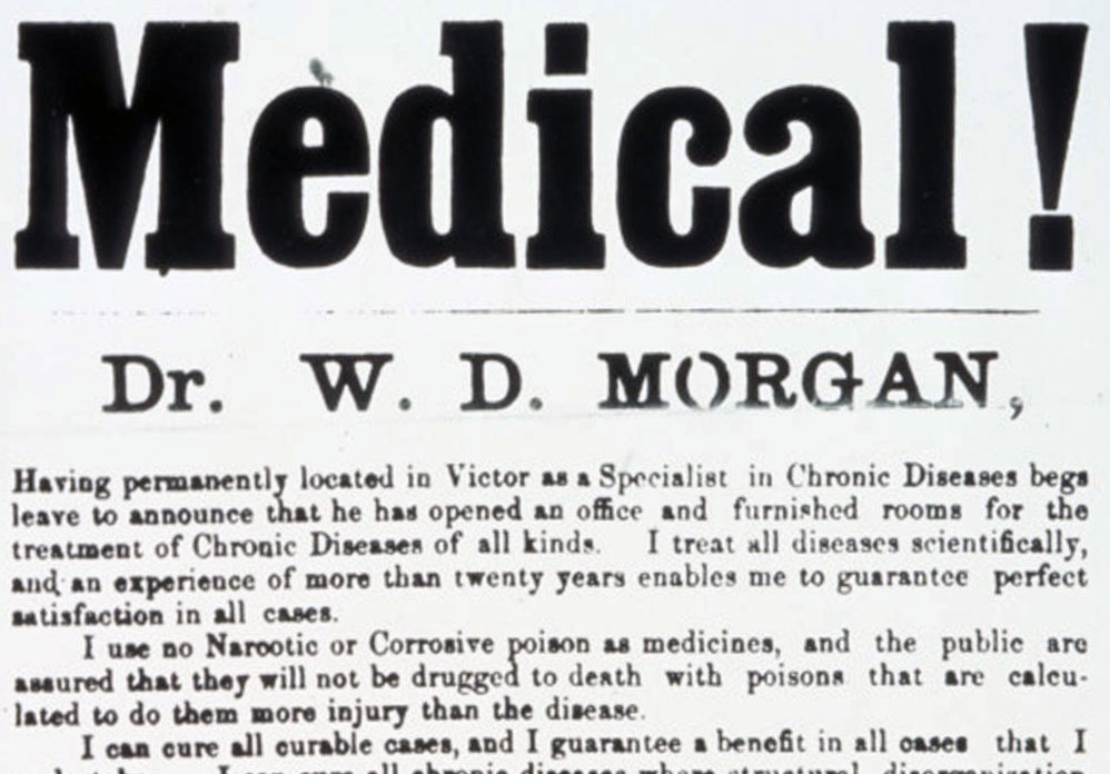 Medical practice announcement, Victor, Iowa, 1864 | UI College of Medicine Historical Photographs
