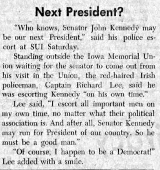 Next president?, The Daily Iowan, Nov. 24, 1959  |  The Daily Iowan Digital Collection