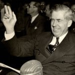 Former Vice President Henry Wallace addresses Senate Commerce Committee, Washington, D.C., 1945