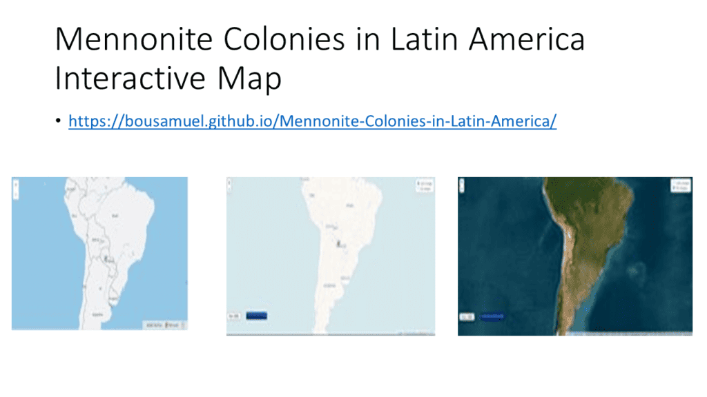 Mennonite Colonies in Latin America Interactive map