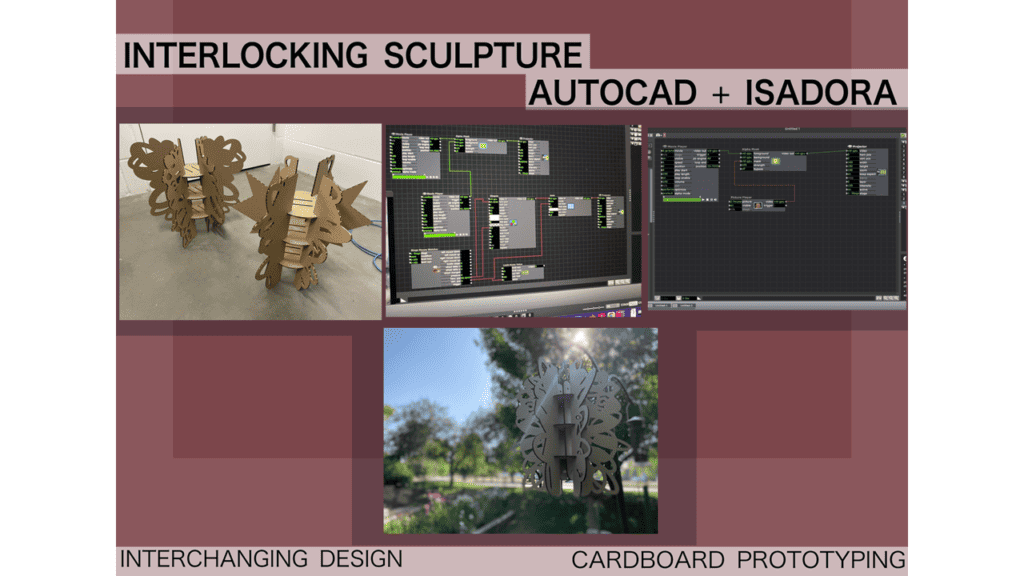 Interlocking Sculpture Autocad + Isadora. Interchanging Design and Cardboard prototyping